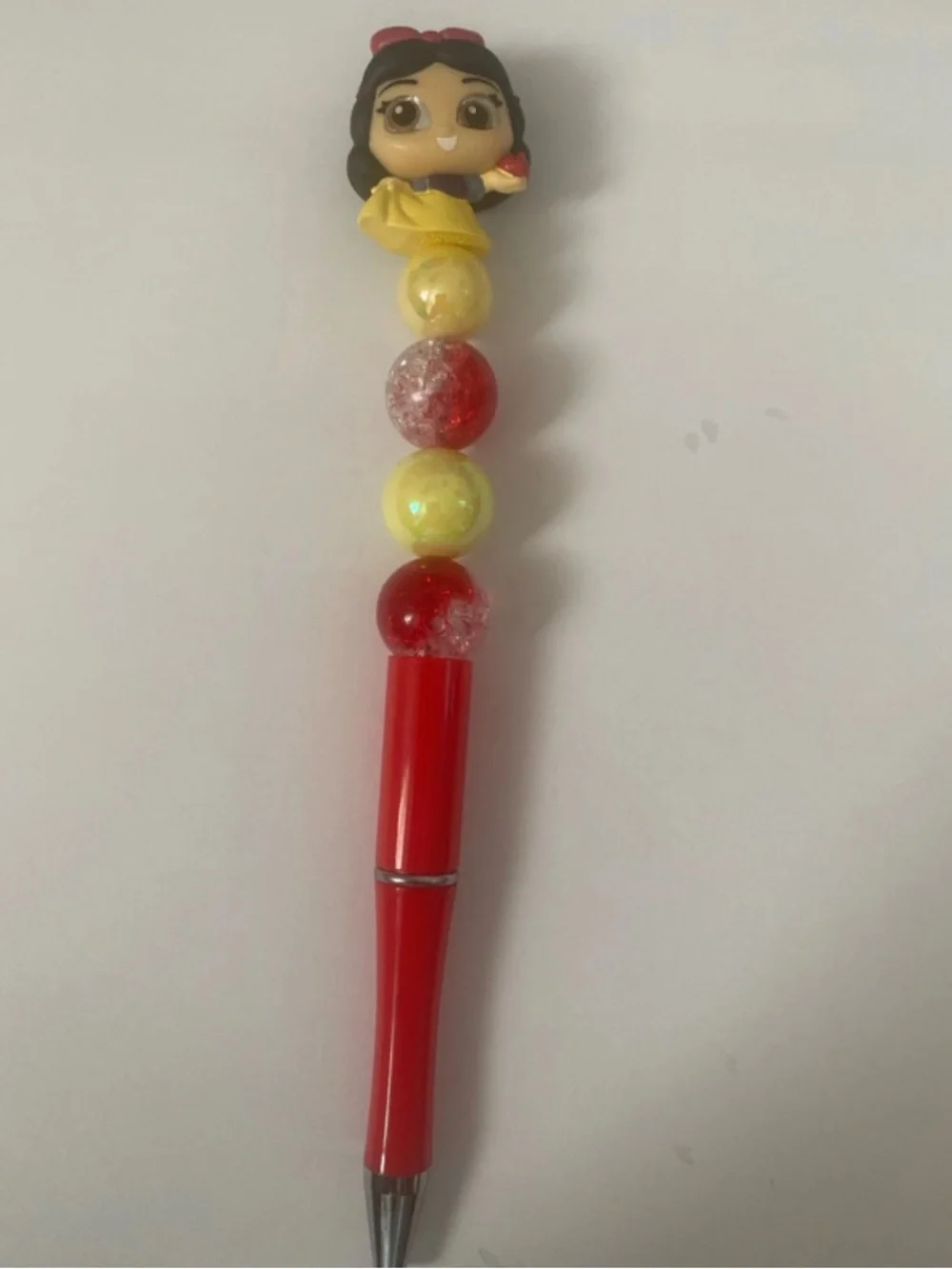 Cute Character Bead Pen in Yellow and Red - Fun Writing Accessory